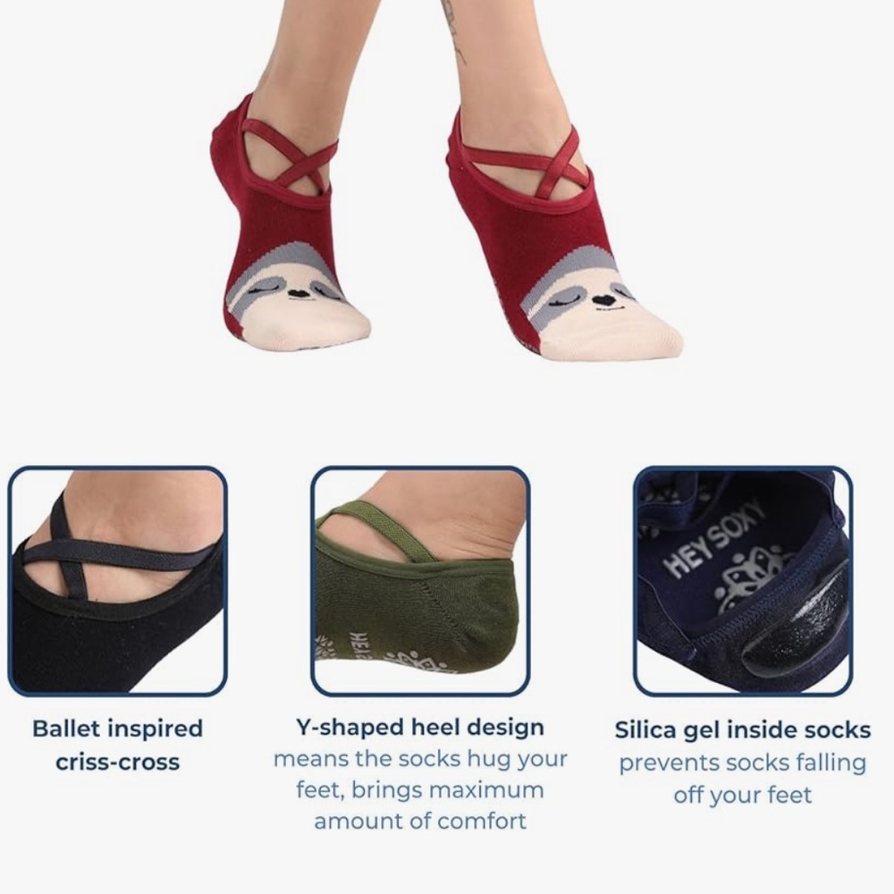 New! Cute Animal Grip Pilates Socks - Picture 10 of 16